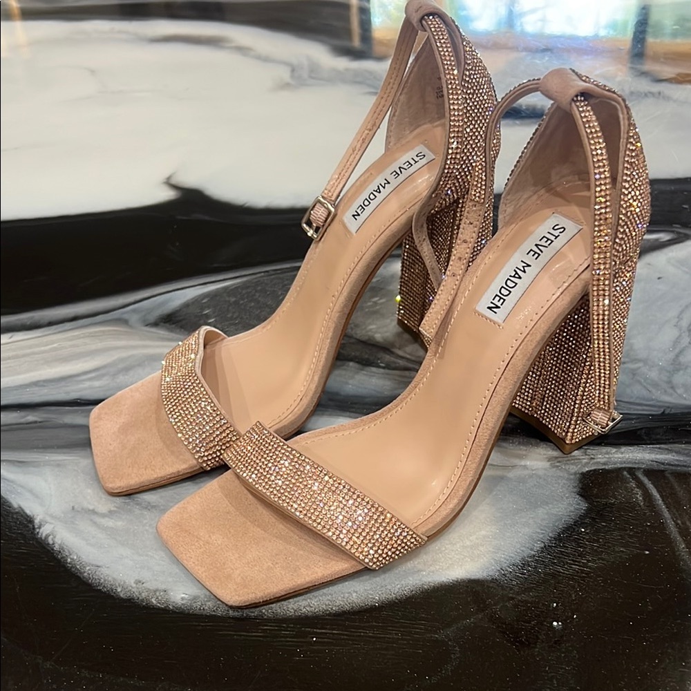 Steve Madden Tan Rhinestone Women's Heels